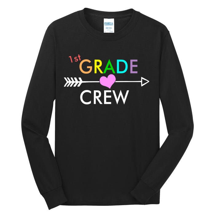 1st Grade Crew Arrow Heart Tall Long Sleeve T-Shirt