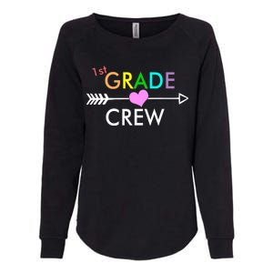 1st Grade Crew Arrow Heart Womens California Wash Sweatshirt