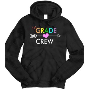 1st Grade Crew Arrow Heart Tie Dye Hoodie