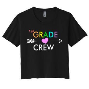 1st Grade Crew Arrow Heart Women's Crop Top Tee