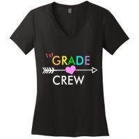 1st Grade Crew Arrow Heart Women's V-Neck T-Shirt
