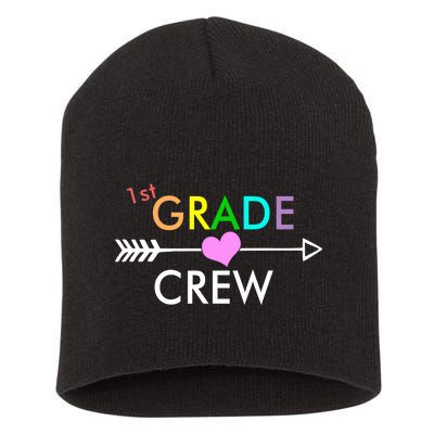 1st Grade Crew Arrow Heart Short Acrylic Beanie