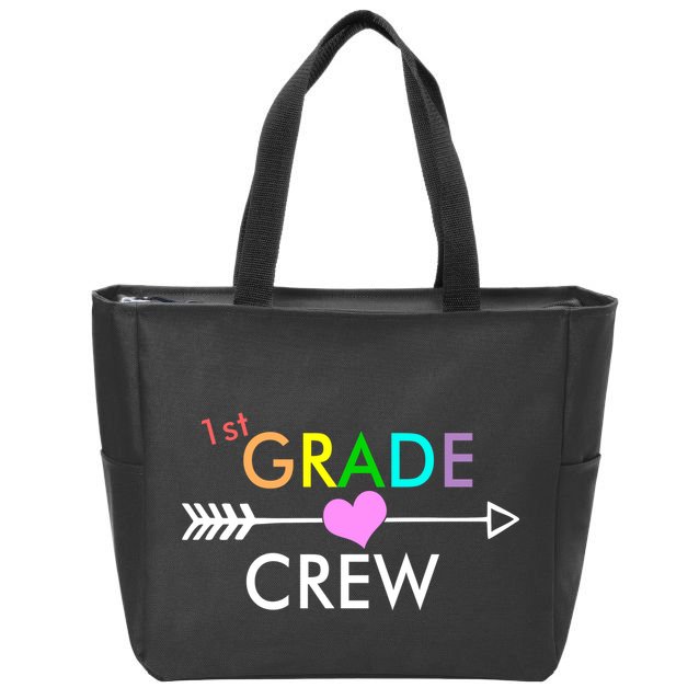 1st Grade Crew Arrow Heart Zip Tote Bag