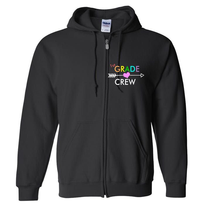 1st Grade Crew Arrow Heart Full Zip Hoodie