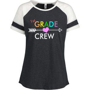 1st Grade Crew Arrow Heart Enza Ladies Jersey Colorblock Tee