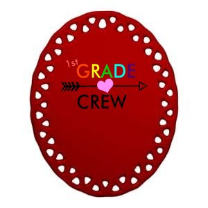 1st Grade Crew Arrow Heart Ceramic Oval Ornament