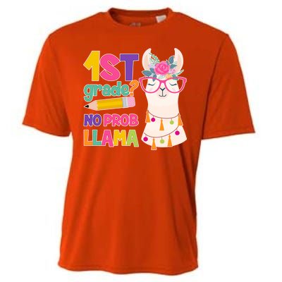 1st Grade? No Prob Llama Cooling Performance Crew T-Shirt