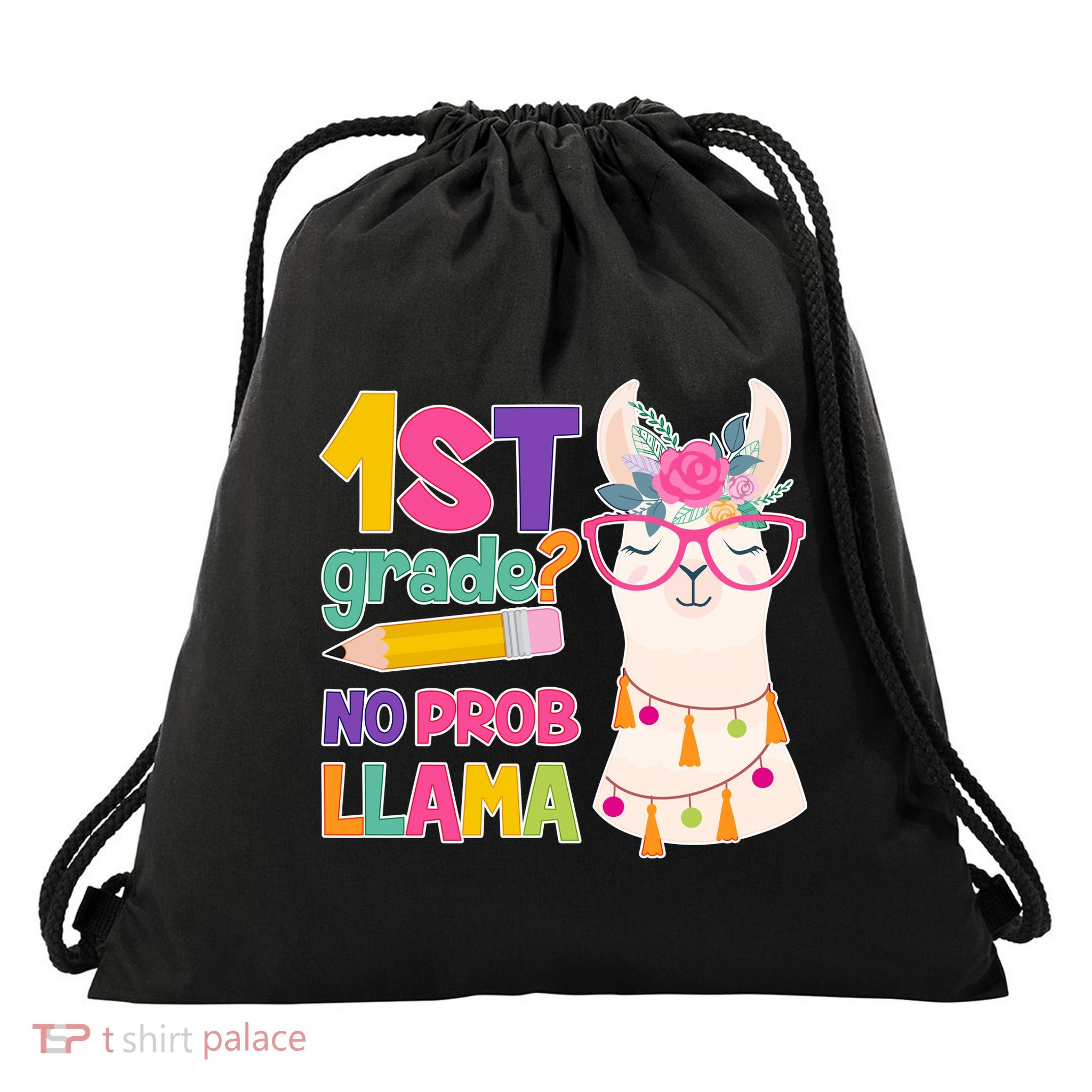 1st Grade? No Prob Llama Drawstring Bag