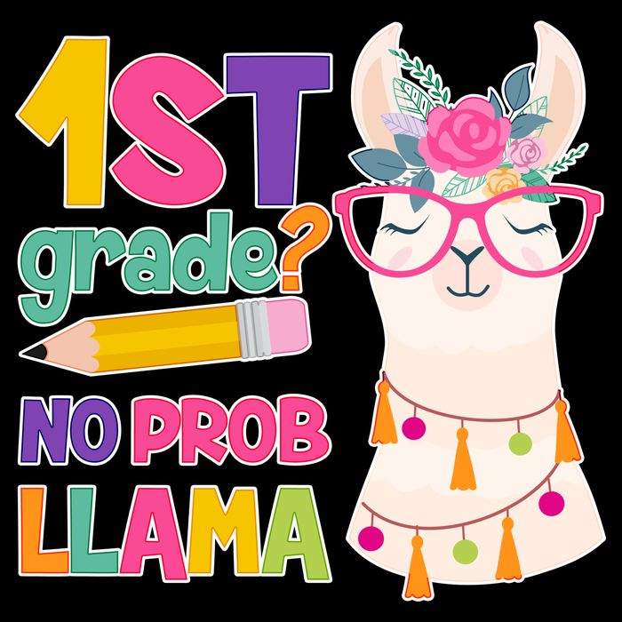 1st Grade? No Prob Llama Flat Bill Trucker Hat