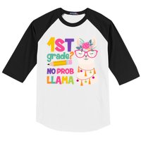 1st Grade? No Prob Llama Baseball Sleeve Shirt