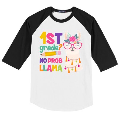 1st Grade? No Prob Llama Baseball Sleeve Shirt