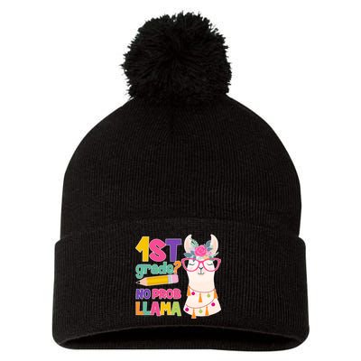 1st Grade? No Prob Llama Pom Pom 12in Knit Beanie
