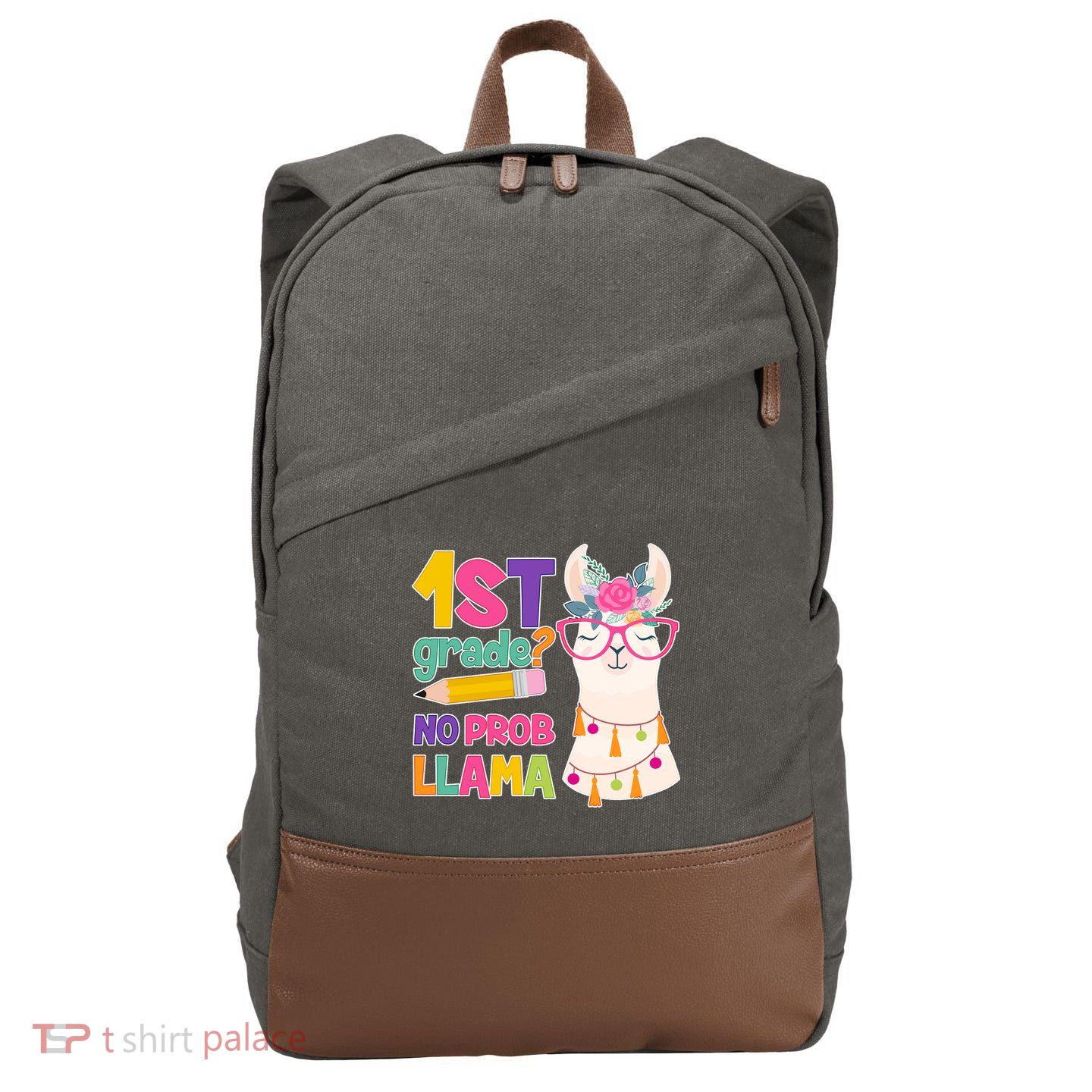 1st Grade? No Prob Llama Cotton Canvas Backpack