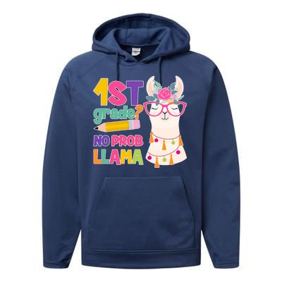 1st Grade? No Prob Llama Performance Fleece Hoodie