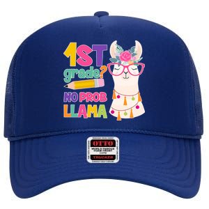 1st Grade? No Prob Llama High Crown Mesh Back Trucker Hat