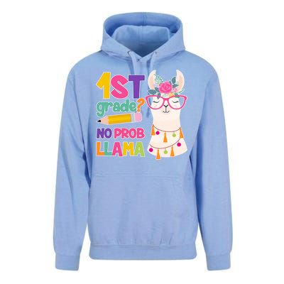 1st Grade? No Prob Llama Unisex Surf Hoodie