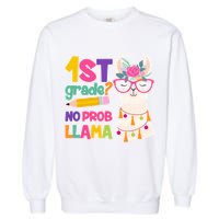 1st Grade? No Prob Llama Garment-Dyed Sweatshirt