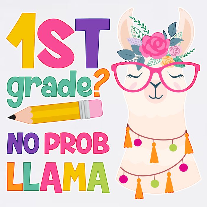 1st Grade? No Prob Llama Garment-Dyed Sweatshirt