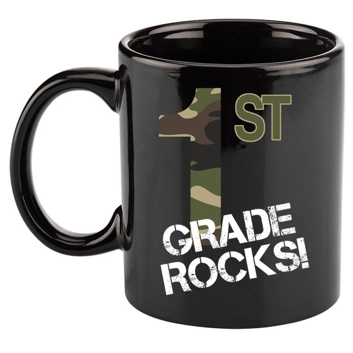 1st Grade Rocks Camo 11oz C Handle Ceramic Mug