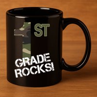 1st Grade Rocks Camo 11oz C Handle Ceramic Mug