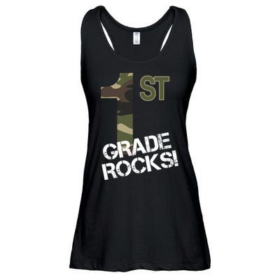 1st Grade Rocks Camo Ladies Essential Flowy Tank