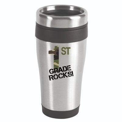1st Grade Rocks Camo 16oz Travel Tumbler