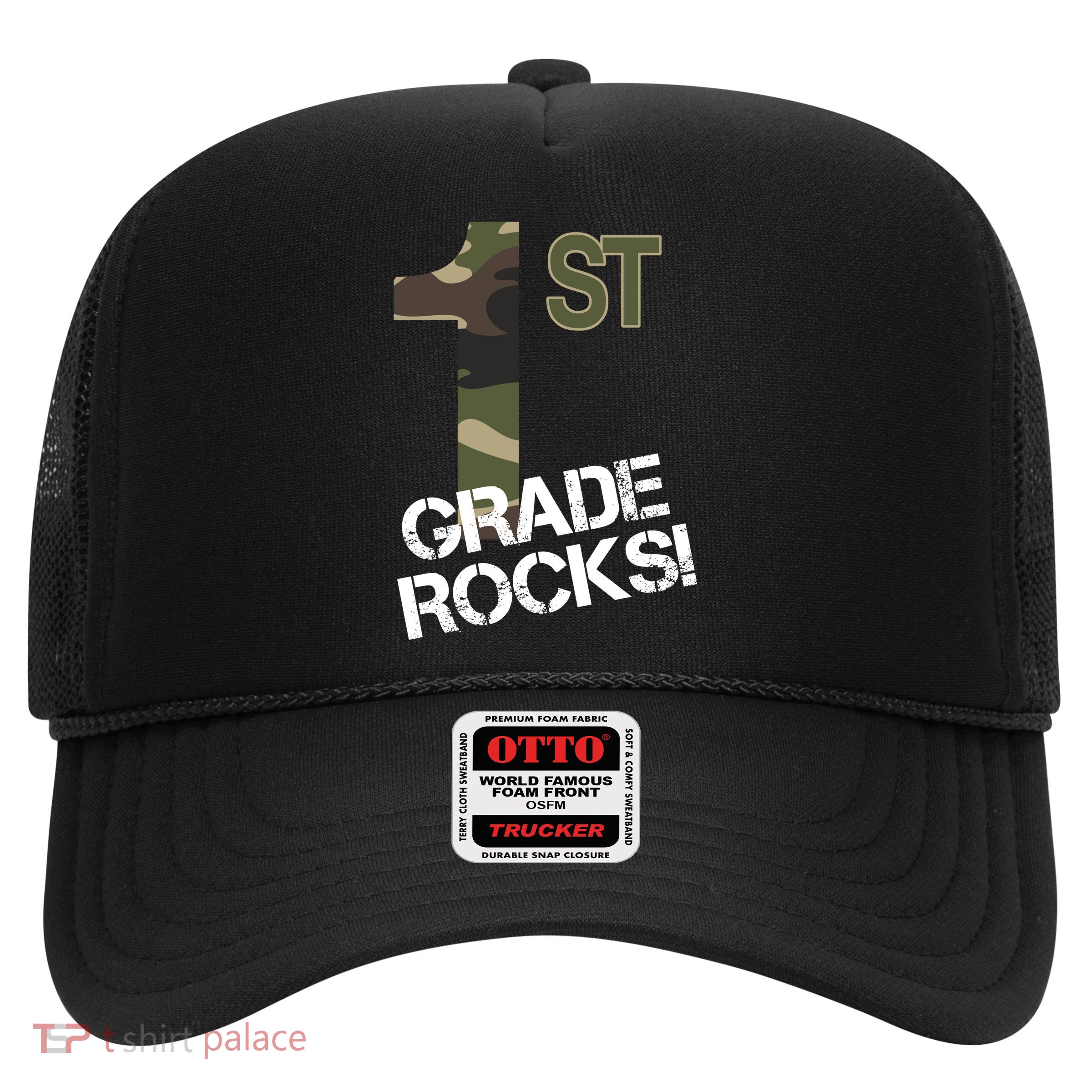 1st Grade Rocks Camo Trucker Hat
