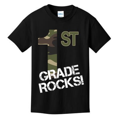 1st Grade Rocks Camo Kids T-Shirt