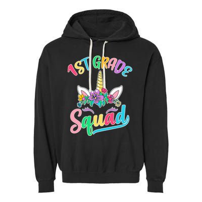 1st Grade Unicorn Squad Garment-Dyed Fleece Hoodie