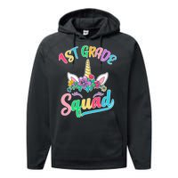 1st Grade Unicorn Squad Performance Fleece Hoodie