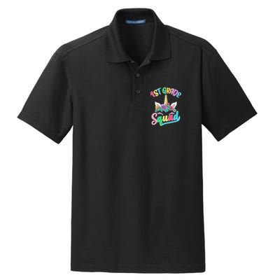 1st Grade Unicorn Squad Dry Zone Grid Polo