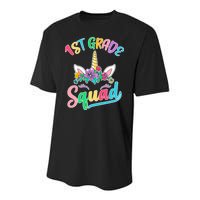 1st Grade Unicorn Squad Youth Performance Sprint T-Shirt