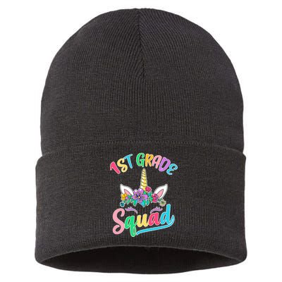 1st Grade Unicorn Squad Sustainable Knit Beanie