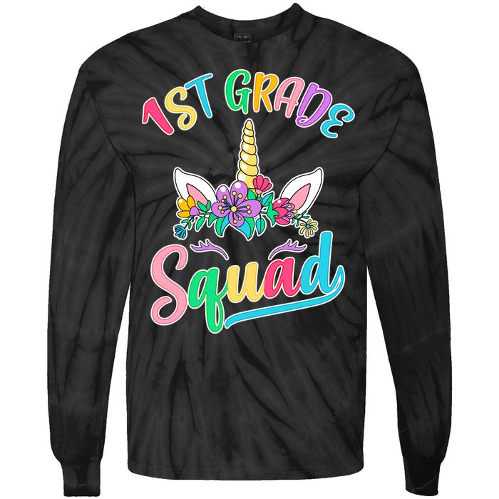 1st Grade Unicorn Squad Tie-Dye Long Sleeve Shirt