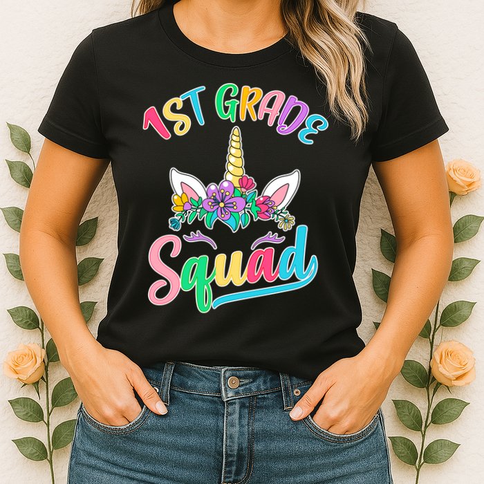 1st Grade Unicorn Squad Womens T-Shirt