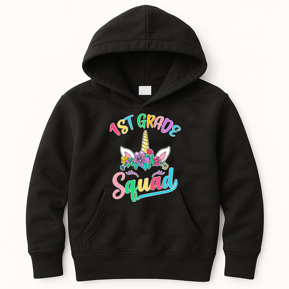1st Grade Unicorn Squad Kids Hoodie