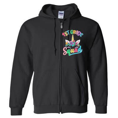 1st Grade Unicorn Squad Full Zip Hoodie