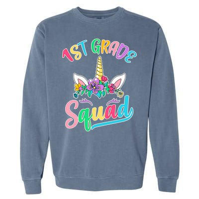 1st Grade Unicorn Squad Garment-Dyed Sweatshirt