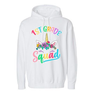 1st Grade Unicorn Squad Garment-Dyed Fleece Hoodie