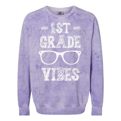 1st Grade Vibes Colorblast Crewneck Sweatshirt