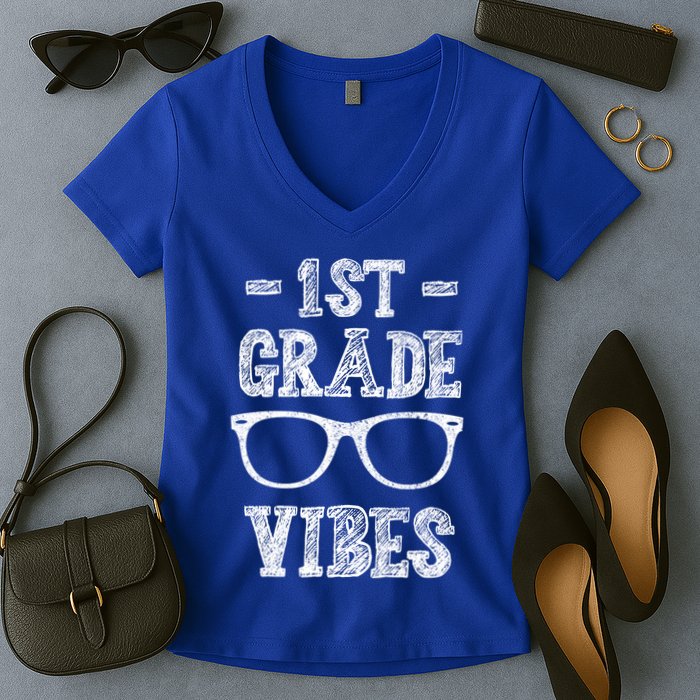 1st Grade Vibes Women's V-Neck T-Shirt