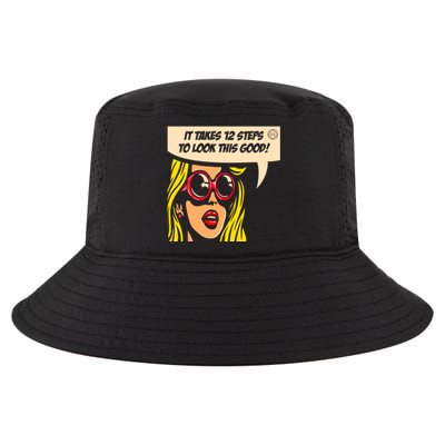 12 Steps To Look This Good Pop Art Narcotics Anonymous Funny Gift Funny Gift Cool Comfort Performance Bucket Hat