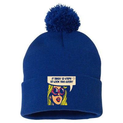 12 Steps To Look This Good Pop Art Narcotics Anonymous Funny Gift Funny Gift Pom Pom 12in Knit Beanie