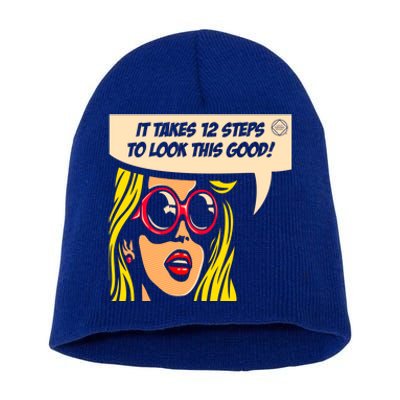 12 Steps To Look This Good Pop Art Narcotics Anonymous Funny Gift Funny Gift Short Acrylic Beanie