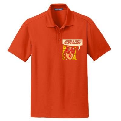 12 Steps To Look This Good Pop Art Narcotics Anonymous Funny Gift Funny Gift Dry Zone Grid Polo