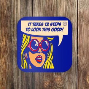 12 Steps To Look This Good Pop Art Narcotics Anonymous Funny Gift Funny Gift Coaster