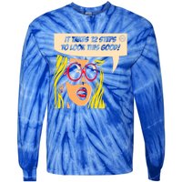 12 Steps To Look This Good Pop Art Narcotics Anonymous Funny Gift Funny Gift Tie-Dye Long Sleeve Shirt