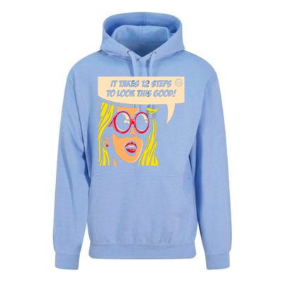 12 Steps To Look This Good Pop Art Narcotics Anonymous Funny Gift Funny Gift Unisex Surf Hoodie