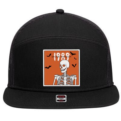 1989 Spooky Version Halloween Skeleton In My Spooky Era 7 Panel Mesh Trucker Snapback Hat