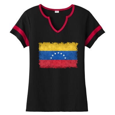 1930 To 1954 Seven Star Flag Of Venezuela Grungy Style Great Gift Ladies Halftime Notch Neck Tee